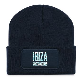 Ibiza Chameleon Art Design - Beanie recyclé à patch - bleu marine - Devant