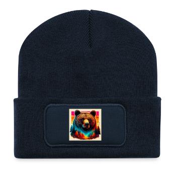 Bär - Recycelte Patch Beanie - French Navy - Vorne