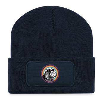 Nilpferd Sonnenbrille Comic - Recycelte Patch Beanie - French Navy - Vorne