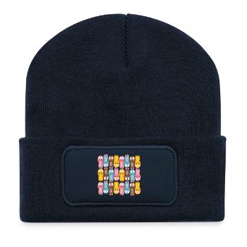 Cute kawaii figure pattern with colorful colors - Recycled Patch Beanie - french navy - Front