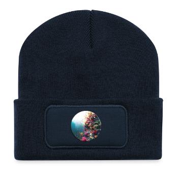 Versatile coral reef underwater design - Recycled Patch Beanie - french navy - Front