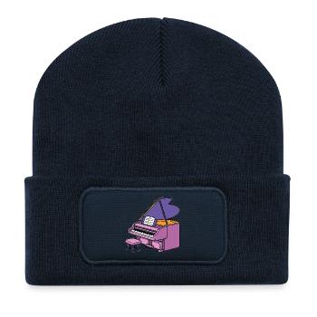 Piano à queue Piano - Beanie recyclé à patch - bleu marine - Devant