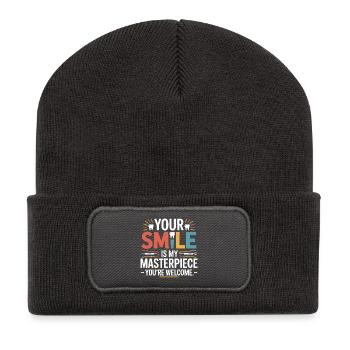 Conception de technicien de pont dentaire - Beanie recyclé à patch - charbon - Devant