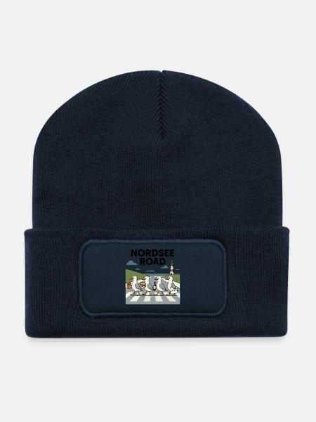North Sea Road Seagulls - Recycled Patch Beanie - french navy