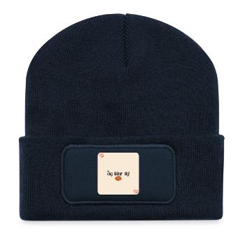 Je t’adore les pâtisseries - Beanie recyclé à patch - bleu marine - Devant