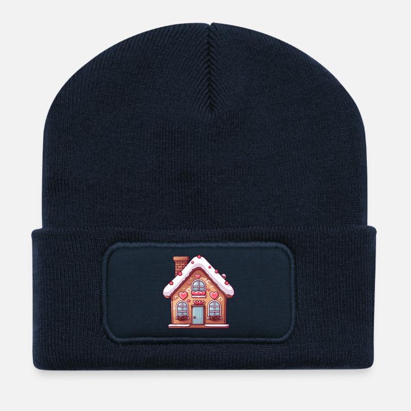 Heart Cottage Lebkuchenhaus - Recycelte Patch Beanie - French Navy
