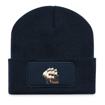 Historisches Segelschiff Segelkunst - Recycelte Patch Beanie - French Navy - Vorne