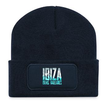 Îles Baléares Paysage Logo Ibiza - Beanie recyclé à patch - bleu marine - Devant