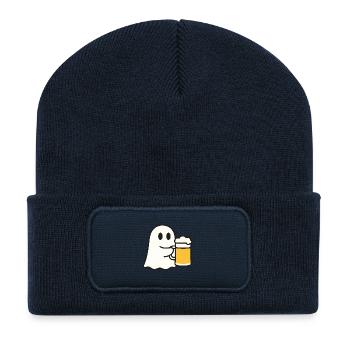 Ghost with beer mug - Recycled Patch Beanie - french navy - Front