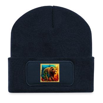 Bär - Recycelte Patch Beanie - French Navy - Vorne
