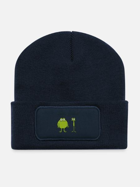 Quarkfrosch Duo - Recycelte Patch Beanie - French Navy