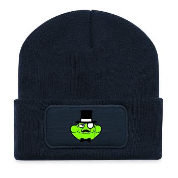 Mr Frog Sir Mr. Rich Monocle Glasses Top Hat - Recycled Patch Beanie - french navy - Front
