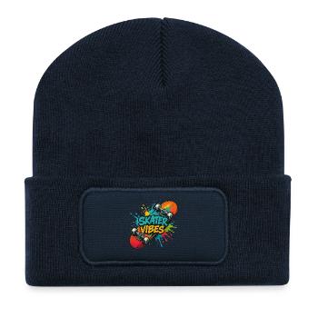 Skater Vibes - Recycelte Patch Beanie - French Navy - Vorne
