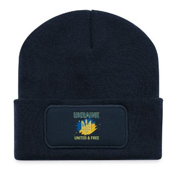 Ukraine Unity and Freedom - Recycled Patch Beanie - french navy - Front