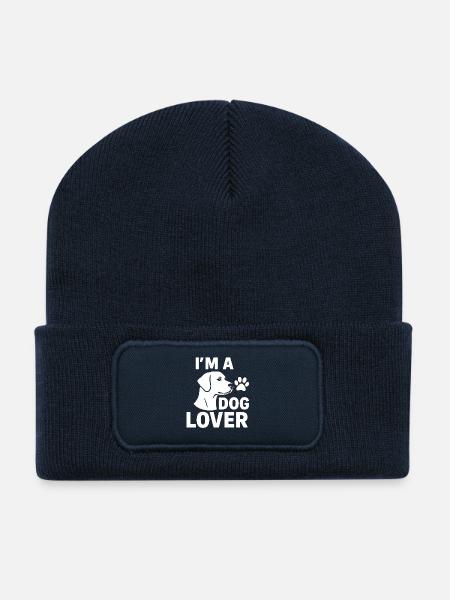 I’m a Dog Lover 🐾 - Recycled Patch Beanie - french navy