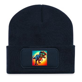 dinosaure - Beanie recyclé à patch - bleu marine - Devant