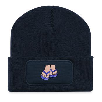 Blue Flip Flop Feet - Recycled Patch Beanie - french navy - Front