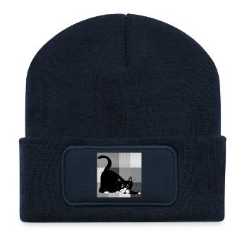 cat - Recycled Patch Beanie - french navy - Front