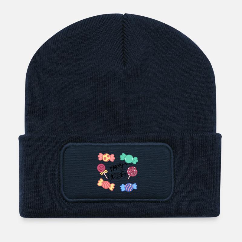 Candy Circle Icons Kollektion - Recycelte Patch Beanie - French Navy