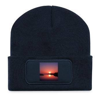 Sunset over the water - Recycled Patch Beanie - french navy - Front