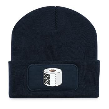ANNÉE 2026 Papier toilette - Beanie recyclé à patch - bleu marine - Devant