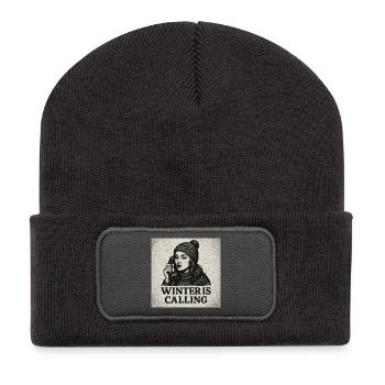 Winter is calling - Recycled Patch Beanie - dark grey - Front