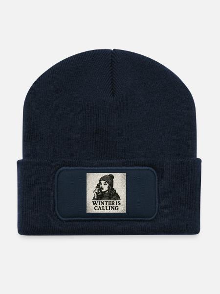 Winter is calling - Recycled Patch Beanie - french navy