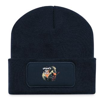 Drôle punk rock skunk jouant de la guitare - Beanie recyclé à patch - bleu marine - Devant