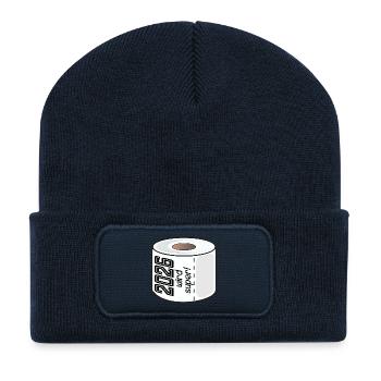 PAPIER TOILETTE PAPIER TOILETTE 2026 DICTONS - Beanie recyclé à patch - bleu marine - Devant