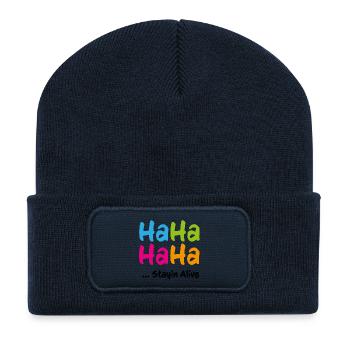 Ha Ha Ha Ha Stayin Alive - Recycelte Patch Beanie - French Navy - Vorne