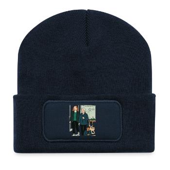 Mamie Karin - Beanie recyclé à patch - bleu marine - Devant