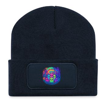 Neon Monster Freunde - Recycelte Patch Beanie - French Navy - Vorne