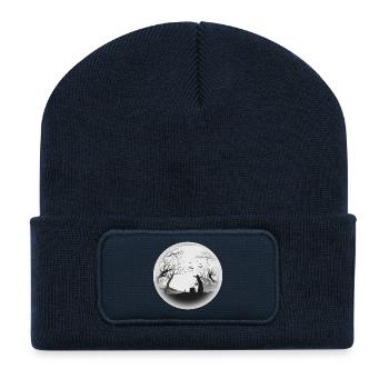 Spukwald Hexenkessel Silhouette - Recycelte Patch Beanie - French Navy - Vorne