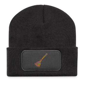 Balai à paillettes arc-en-ciel Magic - Beanie recyclé à patch - charbon - Devant