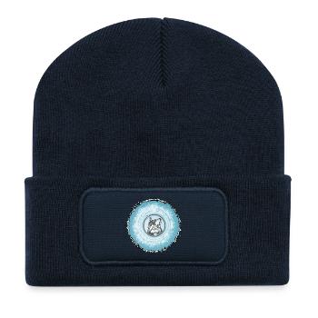 Cercle de chat Silhouette bleue - Beanie recyclé à patch - bleu marine - Devant