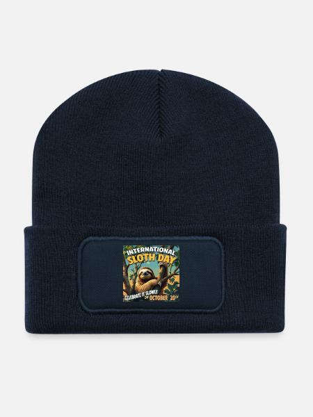 20. Oktober – Internationaler Tag des Faultiers - Recycelte Patch Beanie - French Navy