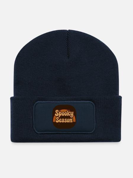 Spooky Season Retro Look - Recycled Patch Beanie - french navy