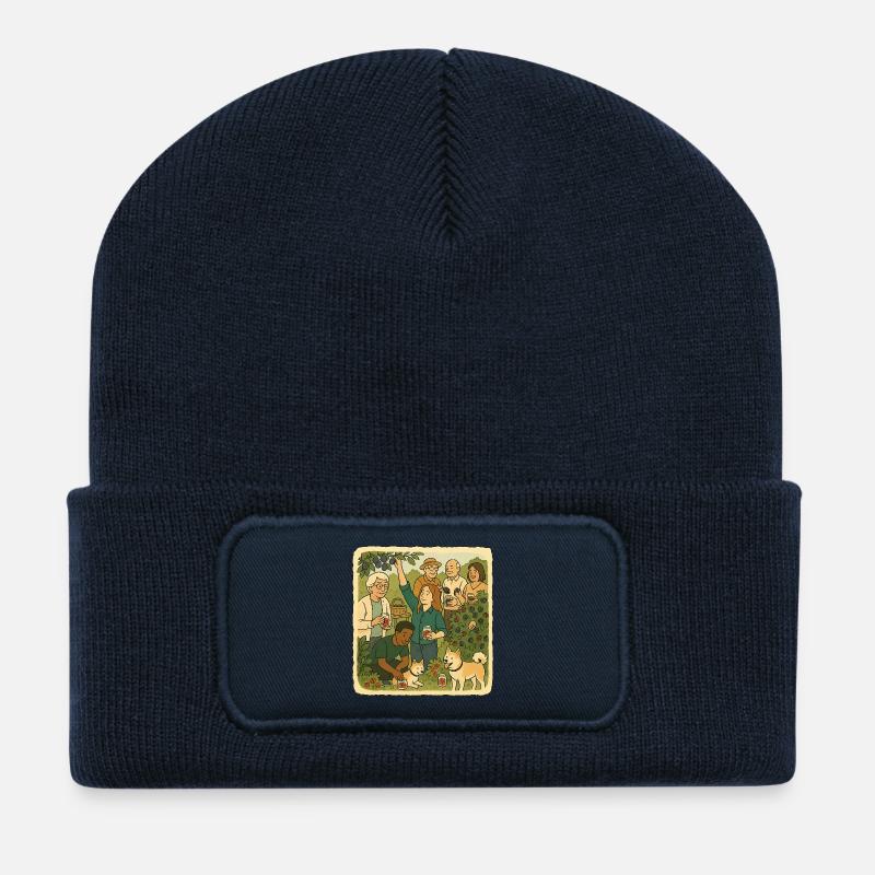 Communauté cueillette de fruits dans le jardin - Beanie recyclé à patch - bleu marine