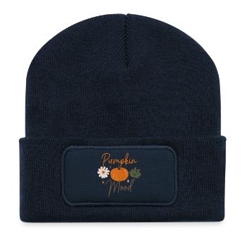 Pumpkin Mood Autumn Floral - Recycled Patch Beanie - french navy - Front