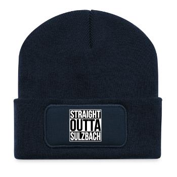 Straight Outta Sulzbach - Recycelte Patch Beanie - French Navy - Vorne