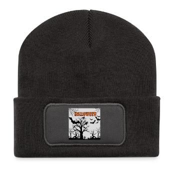 Spooky Halloween Night with Bats and Crows - Recycled Patch Beanie - dark grey - Front