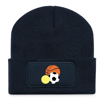 Sports de balle - Beanie recyclé à patch - bleu marine - Devant