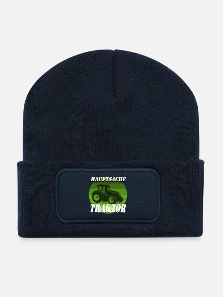 The main thing is a tractor - Recycled Patch Beanie - french navy
