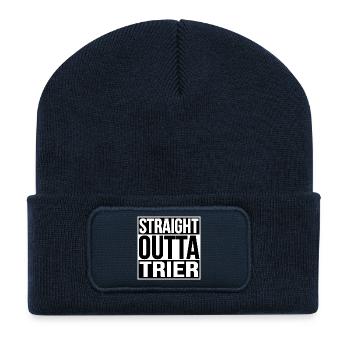 STRAIGHT OUTTA TRIER - Recycelte Patch Beanie - French Navy - Vorne