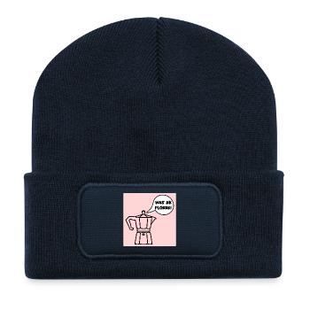 KAFFEE SPRÜCHE LUSTIG ESPRESSO - Recycelte Patch Beanie - French Navy - Vorne