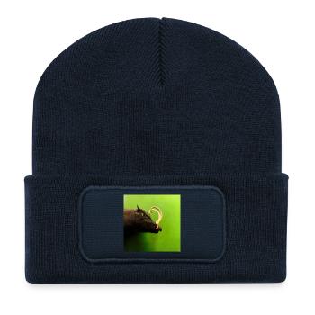 Sanglier - Beanie recyclé à patch - bleu marine - Devant