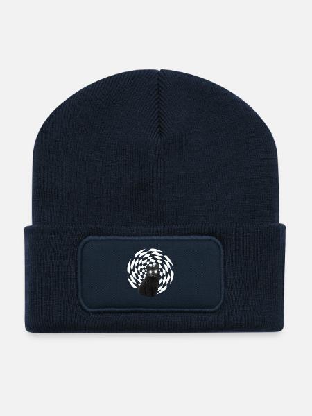 Spiral Cat - Recycled Patch Beanie - french navy
