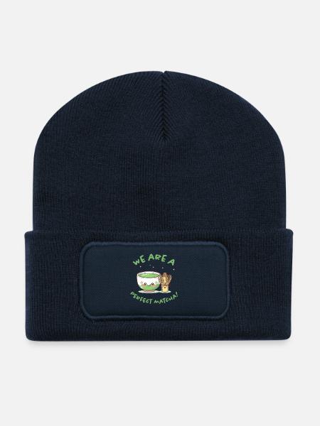 Perfekter Matcha Moment - Recycelte Patch Beanie - French Navy
