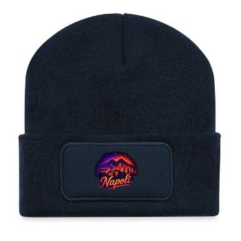 Naples Ville Italie Napoli Silhouette Cadeau - Beanie recyclé à patch - bleu marine - Devant
