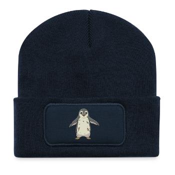 Halloween Zombie Pingouin Mort-vivant Monstre Dessin animé - Beanie recyclé à patch - bleu marine - Devant